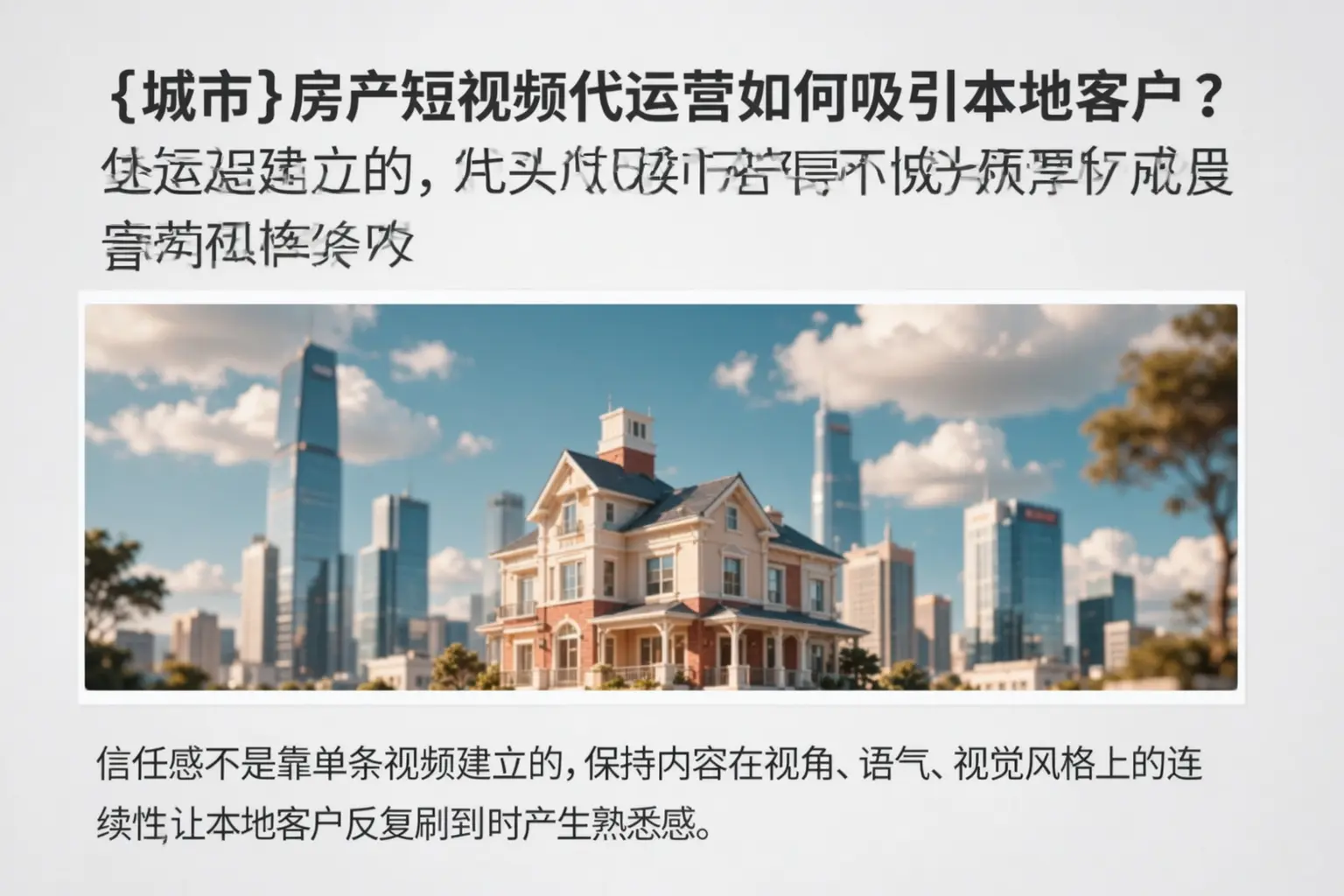 遂溪房产短视频代运营如何吸引本地客户?